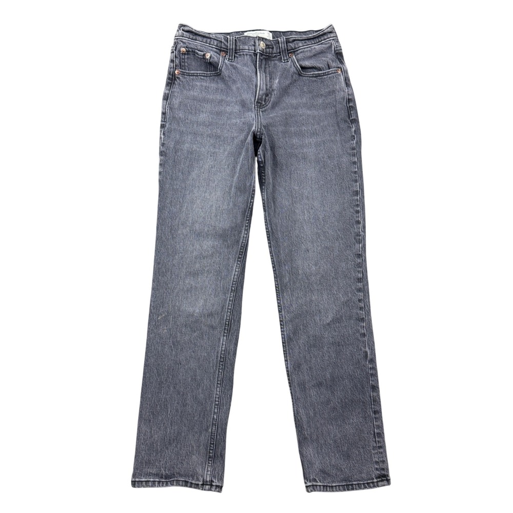 Abercrombie‎ & Fitch Women 26/2s Curve Love The Straight Mid Rise Jeans Gray